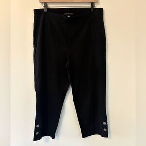 Counterparts Black Capris with Silver Button Accents